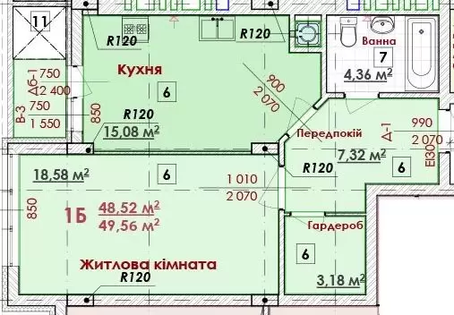 Продаж 1К Квартира  Львів, Величковського   Рясне 2 ЖК Соняшник ,  49.6 м.кв