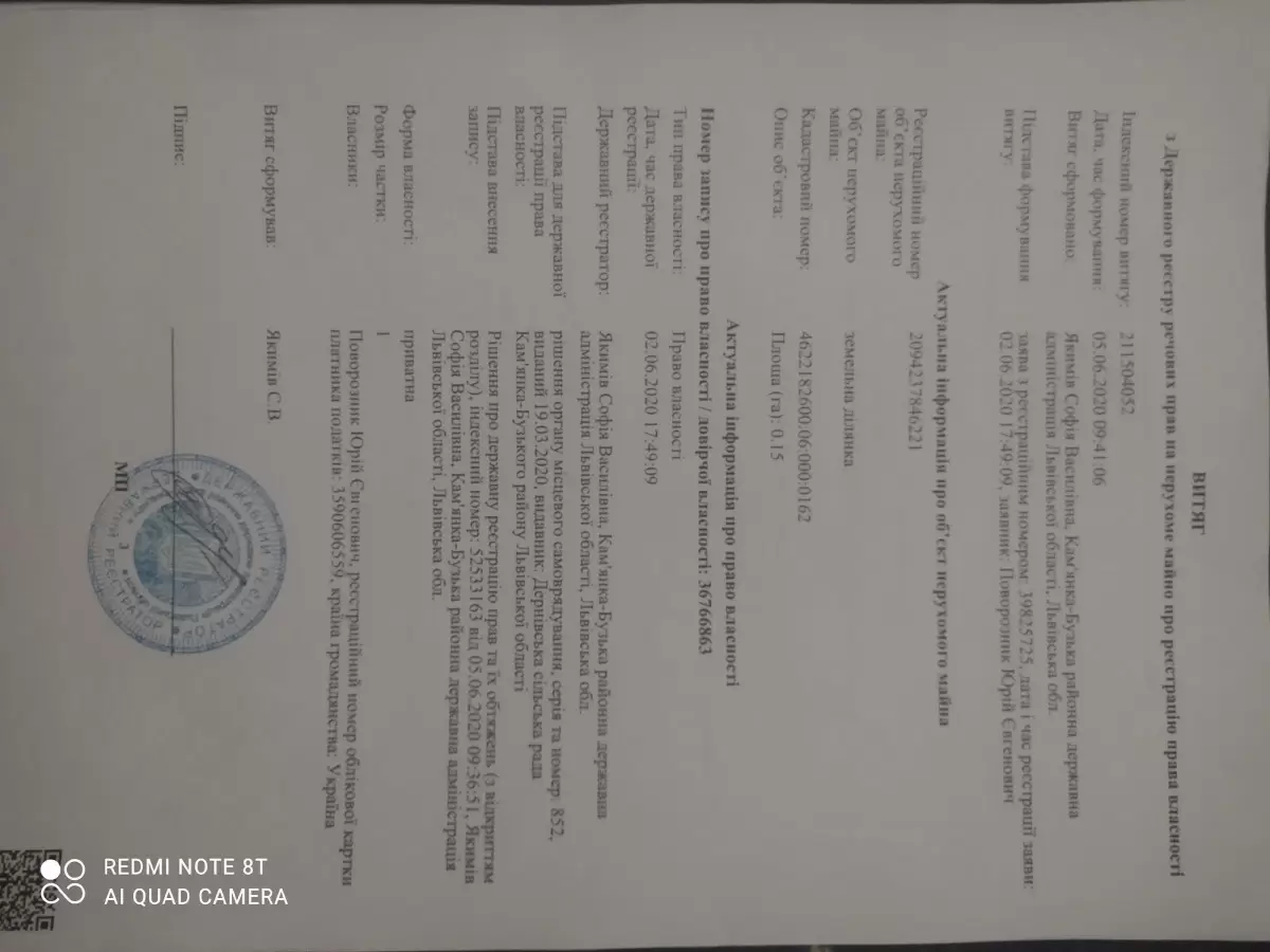 Продаж земля під житлову забудову  Заклад 
